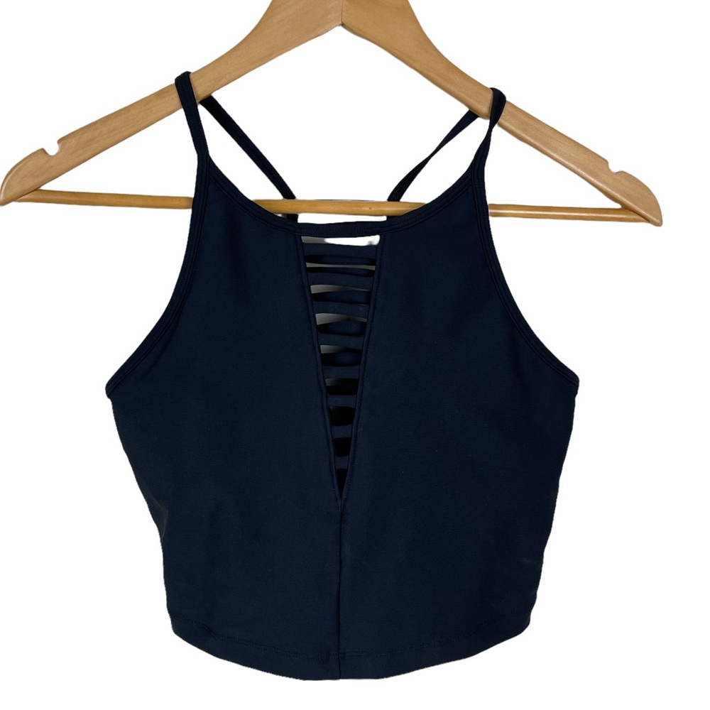 AQUA Athletic Criss Cross‎ Black Sports Bra Size M